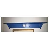 Blue Wooden Shelf With Heart Cutout Design