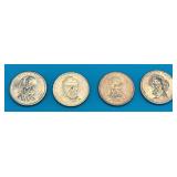Four Presidential Dollar Coins