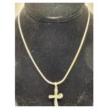 Sterling Silver Italian Chain with Cross Pendant