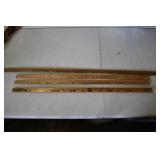 Lot of 4 Vtg Advertising Yard Sticks