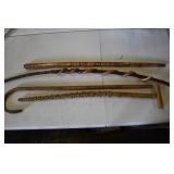 Lot of 4 Wood Walking Sticks/Canes