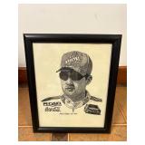 Vtg 1999 NASCAR Driver Sketch Art 9.5''x11.5''