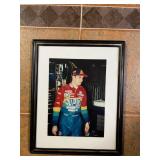 Vtg NASCAR Driver Photo in Frame 8''x10''