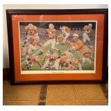 Vtg Tennessee Volunteers Artwork Print 29.5''x23.5