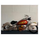 Vtg Metal Wall Hanging Motorcycle Art 38.5''x19''
