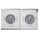 1930 P & S Standing Liberty Silver Quarters
