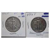 1946-P Walking Liberty Silver Half Dollars