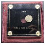 1922 Type III Gold Dollar Display