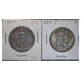 1945-P Walking Liberty Silver Half Dollars