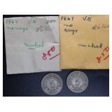 1867 Shield Nickels ï¿½ No Rays