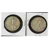 2pc 1946 Walking Liberty Silver Half Dollars