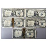 5pcï¿½US $1 Silver Certificates