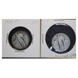 1927-P & 1928-P Standing Liberty Silver Quarters