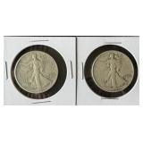 2pc 1942 Walking Liberty Silver Coins