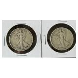 1934-S & 1937 Walking Liberty Silver Half Dollars
