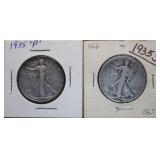 1935 S & P Walking Liberty Silver Half Dollars