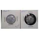1929 S & P Standing Liberty Silver Quarters
