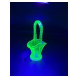Uranium Glass Basket with Handle