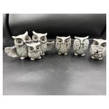 Six Decorative Ceramic Owls