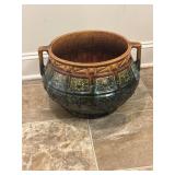 Large Glazed Ceramic Planter With Handles