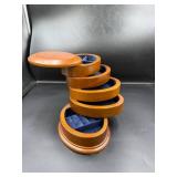 Rotating Wooden Jewelry Box with Lid