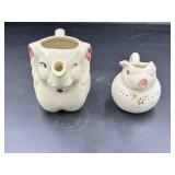 Ceramic Elephant and Pig Creamers