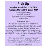 Important Pick Up Info **READ**