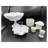 White Milk Glass Decorative Lot