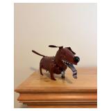 Metal Dog Figurine With Hinged Lid