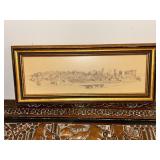 Framed Landscape Pencil Drawing