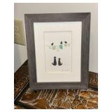 Framed Sharon Nowlan Cat Artwork