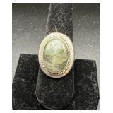 Sterling Silver Ring with Oval Stone