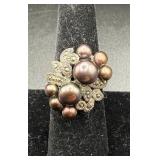 Sterling Silver Pearl Ring, 7.56 Grams