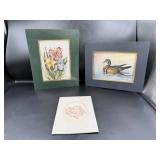 Three Matted Art Prints