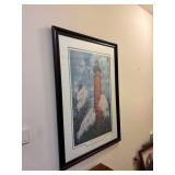 Barry Barnett Signed Print, Lighthouse Scene