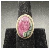 Sterling Silver Ring with Stone Inlay