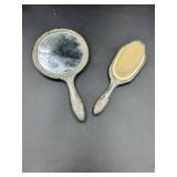 Antique-Style Hand Mirror and Brush Set