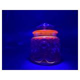 Amberina Glass Jar with Lid