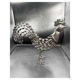 Metal Rooster Sculpture with Twisted Design