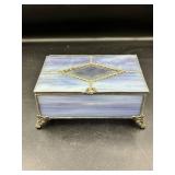 Stained Glass Jewelry Box With Decorative Legs