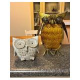 Decorative Owl Figurines ï¿½ Ceramic and Metal