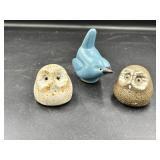 Pigeon Forge Pottery Owl and Bird Figurines