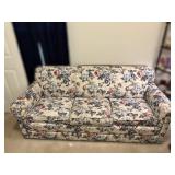Floral Upholstered Sofa With Pull-Out Bed