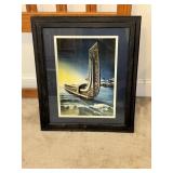 Framed Artwork: Ornate Boat Design