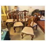 Six Carved Wood Dining Chairs