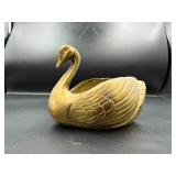 Brass Swan-Shaped Decorative Planter