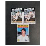 (3) 1986 Topps Don Mattingly Cards