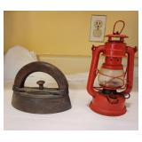 Sad Iron and German Lantern Set