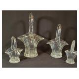 Four Clear Glass Baskets