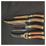 Sheffield Cutlery Set with Antler Handles